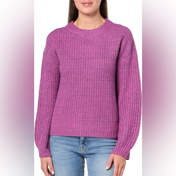 Monrow Women's Wool Cashmere Spacedye Sweater Acai MONROW – Medium – NWT - Picture 4 of 8